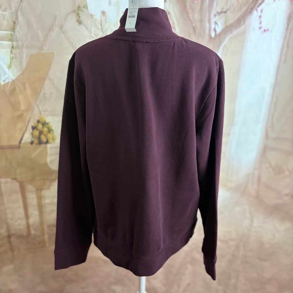 NEW Talbots Deep Purple Ruffled Sweater - Picture 8 of 10